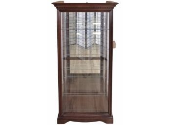 Wooden Lighted Curio Display Cabinet With Glass Shelving