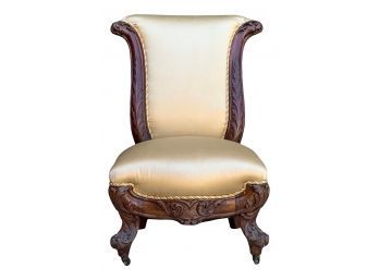 Victorian Mahogany Framed Lady's Slipper Chair