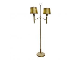 Vintage Two Light Brass Floor Lamp With Double Shades