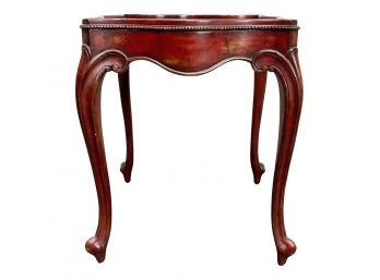 Maitland-Smith Accent Table With Shaped Rim Gallery And Antiqued Finish