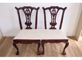 Unique Custom Made 2 Seat Chippendale Bench