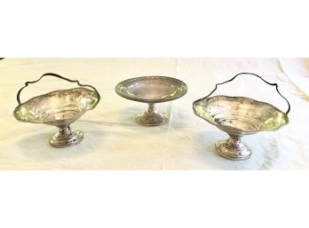 Set 3 Weighted Sterling Silver .925 Dishes