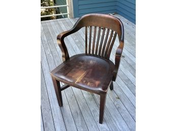 Antique Wood Office Armchair