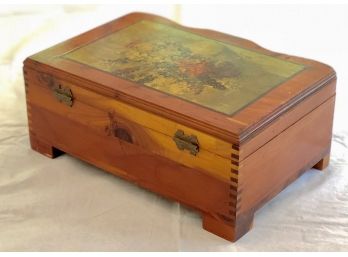 Vintage Wood Jewelry Or Trinket Box