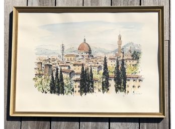 Vintage Signed Watercolor Of The Vatican