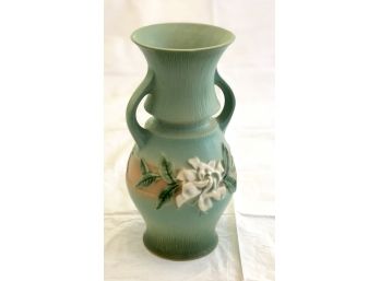 Large Roseville Pottery Handled Vase - Gardenia Pattern