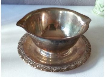 Silverplate Serving  Bowl With Under Tray