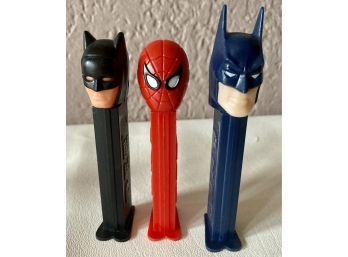 3 Super Hero PEZ Dispensers 2 Styles Of Batman And Then There Is Spiderman