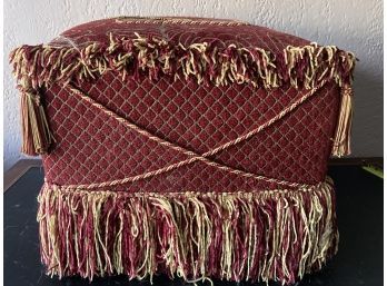 Super Fun Red And Gold Hassock