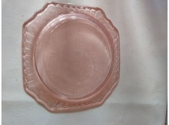 Pretty Depression Glass Pink Plate