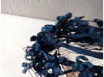 Blue Floral Bouquet Hairpiece With Net