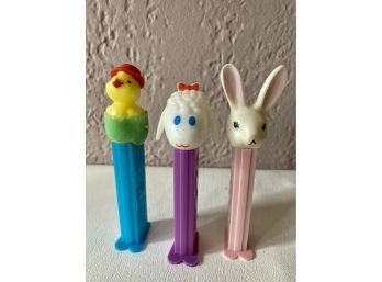 The Trio Of PEZ Dispensers Chick, Lamb And A Bunny