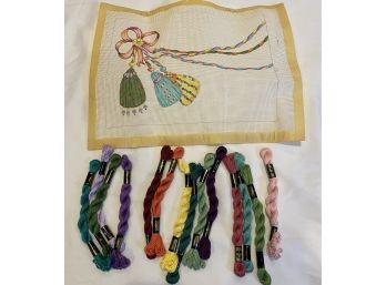 Needlepoint Tassel Design Canvas And DMC Thread