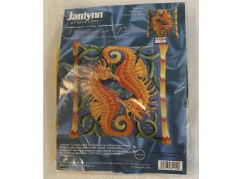 Janlynn Needlepoint Pillow Kit - Seahorses By Johnny Karwan