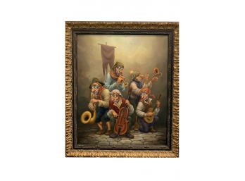 Original Oil On Canvas Titled 'Musicians' By Anatoli Kozelski