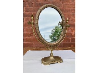 Brass Art Nouveau Style Mirror