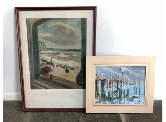 Henri Mattise Numbered Print & Original Seascape By Gayle Asher