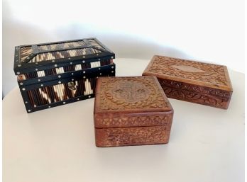 Vintage Wooden Box Trio