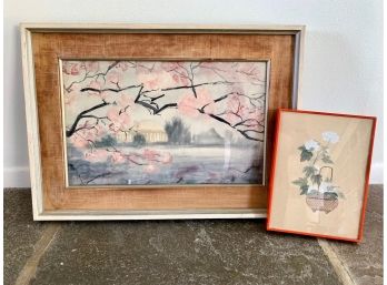 Original Cherry Blossom Watercolor & Asian Floral
