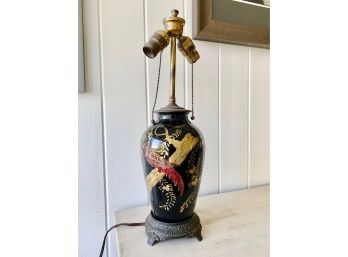 Hand Painted Lamp On Metal Base