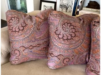Silk Paisley Accent Pillows - Set Of Six