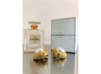 90s Chanel Earrings & Perfume Bottle