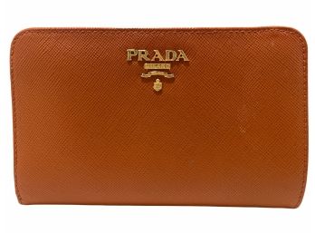 Prada - Portafoglio Lampo, Saffiano Metal. Rame. Women's Wallet .