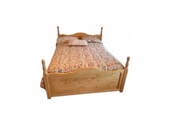 Country Style, Pine Queen Bed. With Ralph Lauren Comforter And More.