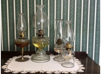 Four Vintage Oil Lamps