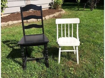 Black Chair And Small White Chair