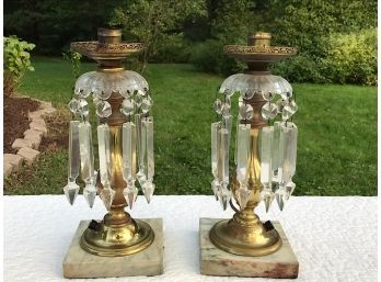 Pair Of Pretty Crystal Lamps