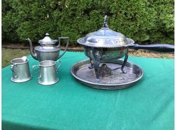 Silverplate Chafing Dish And Tray