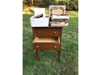 Sewing Table And Supplies