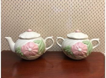Pretty Tea Pot And Lidded Jar
