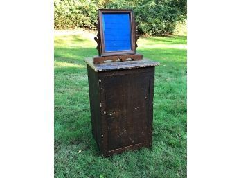Antique Wooden Cabinet And Wooden Mirror