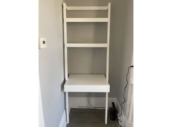 Crate & Barrel Ladder Desk W Shelves & Drawer, White