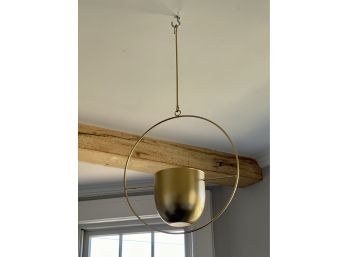 Boho Gold Metal Hanging Planter