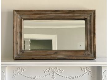 Rectangular Deep Frame Rustic Shelf Mirror