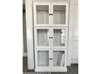 White Beveled Glass Front Display Cabinet