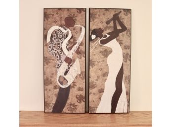 Two Jazz Themed Wall Plaques