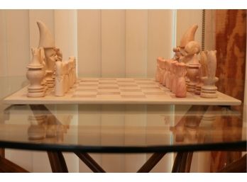 African Themed Marble Chess Set + Marble Dominoes Set