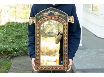 Indian Peacock Painted Wall Mirror