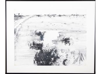 Lithograph 'Cool Marsh West' By Alberta Cifolelli