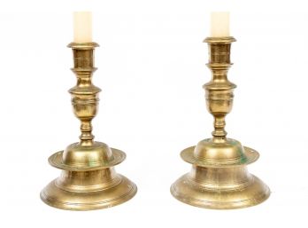 Pair Vintage MMA Metropolitan Museum Of Art Brass Candlestick Holders