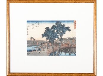 Utagawa Hiroshige Japanese Bridge Scene Art Print