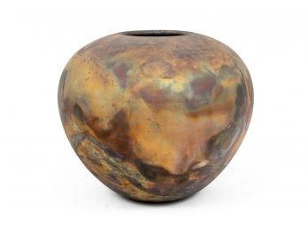 Leslie Mitchell 1988 Raku Pottery Vase