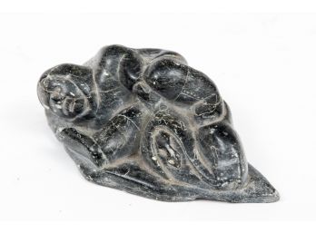 Inuit Art Soap Stone Climber Carving