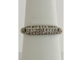 Antique Platinum & Channel Set Diamond Ring