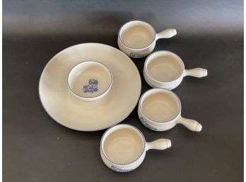 Vintage Pfaltgraff 'Yorketown' Chip & Dip With Soup Crocks