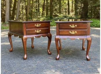 A Pair Of Vintage Queen Anne Tables In Cherry